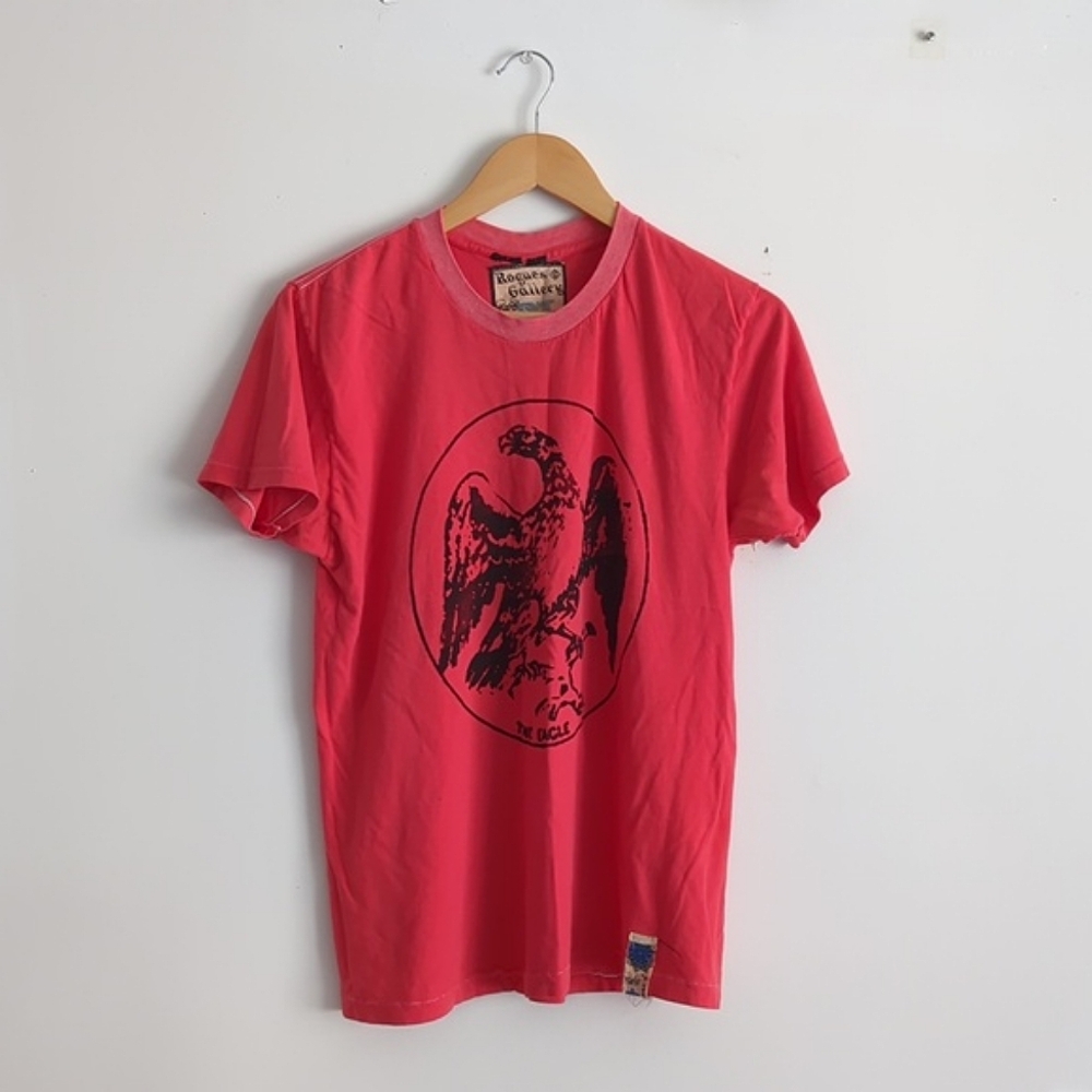 Vintage Rogues Gallery: Black Eagle Motif on Red T-shirt